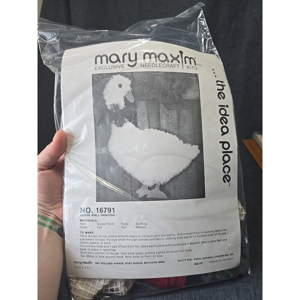 2001 Goose Wall Hanging Mary Maxim Exclusive Needlecraft Kits Cottagecore Craft